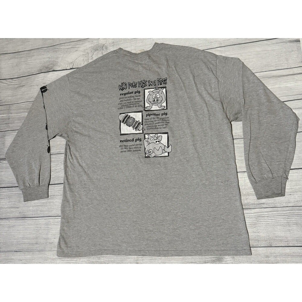 Y2K Trans Alaska Pipeline Pig In A Pipe Long Sleeve T Shirt Size 2XL Defects